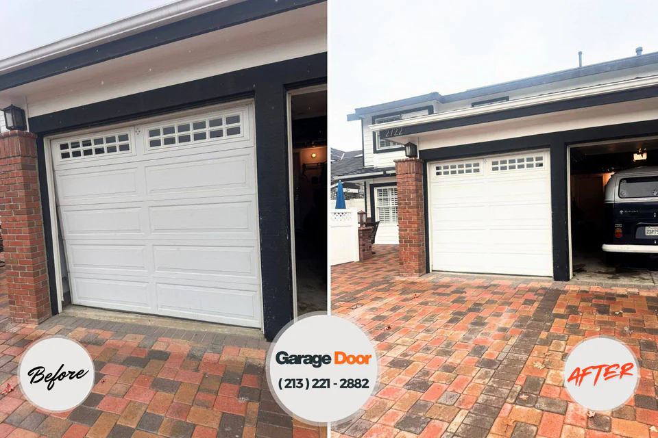 Before and after: garage door repair Sugarland Run, VA